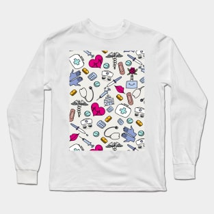 Nurse Pattern Long Sleeve T-Shirt